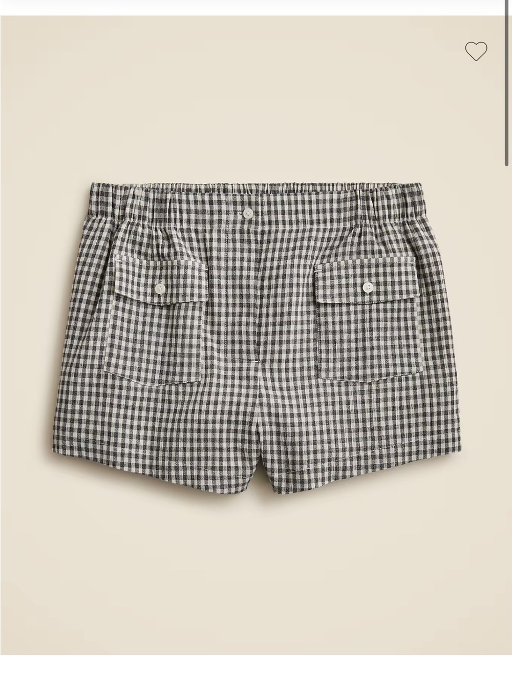 J. Crew Black & White Gingham Pull-On Shorts
